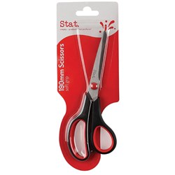 Stat Scissors Soft Grip 190mm Black & Red