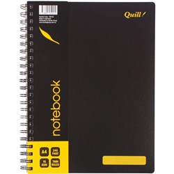 Quill Notebook A4 8mm Ruled 70gsm 240 Pages Black