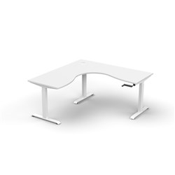 Rapidline Boost Manual Height Corner Workstation 1800/1500W x 750D x 705-1155mmH White/Wht