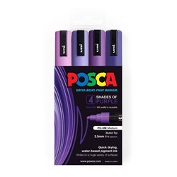 Uni Posca PC-5M Paint Marker 2.5mm Bullet Tip Shades Of Purple Pack Of 4