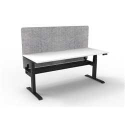 Rapidline Boost+ Workstation + Grey Eco Screen + Cable Tray 1200Wx750Dx620-1270mmH Wht/Blk