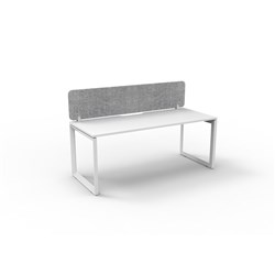 Rapidline Deluxe Infinity Desk Loop Leg Single Sided + Grey Eco Screen 1800Wx730mmH Wht/Wh