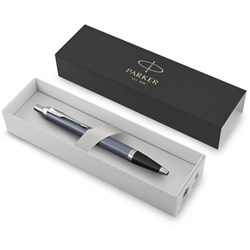 Parker IM Ballpoint Pen Blue Chrome Trim With Giftbox  Blue Refill