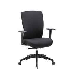 Buro Mentor Upholstered Nylon Base with Arms 10 Yr Warranty 135kg Rated